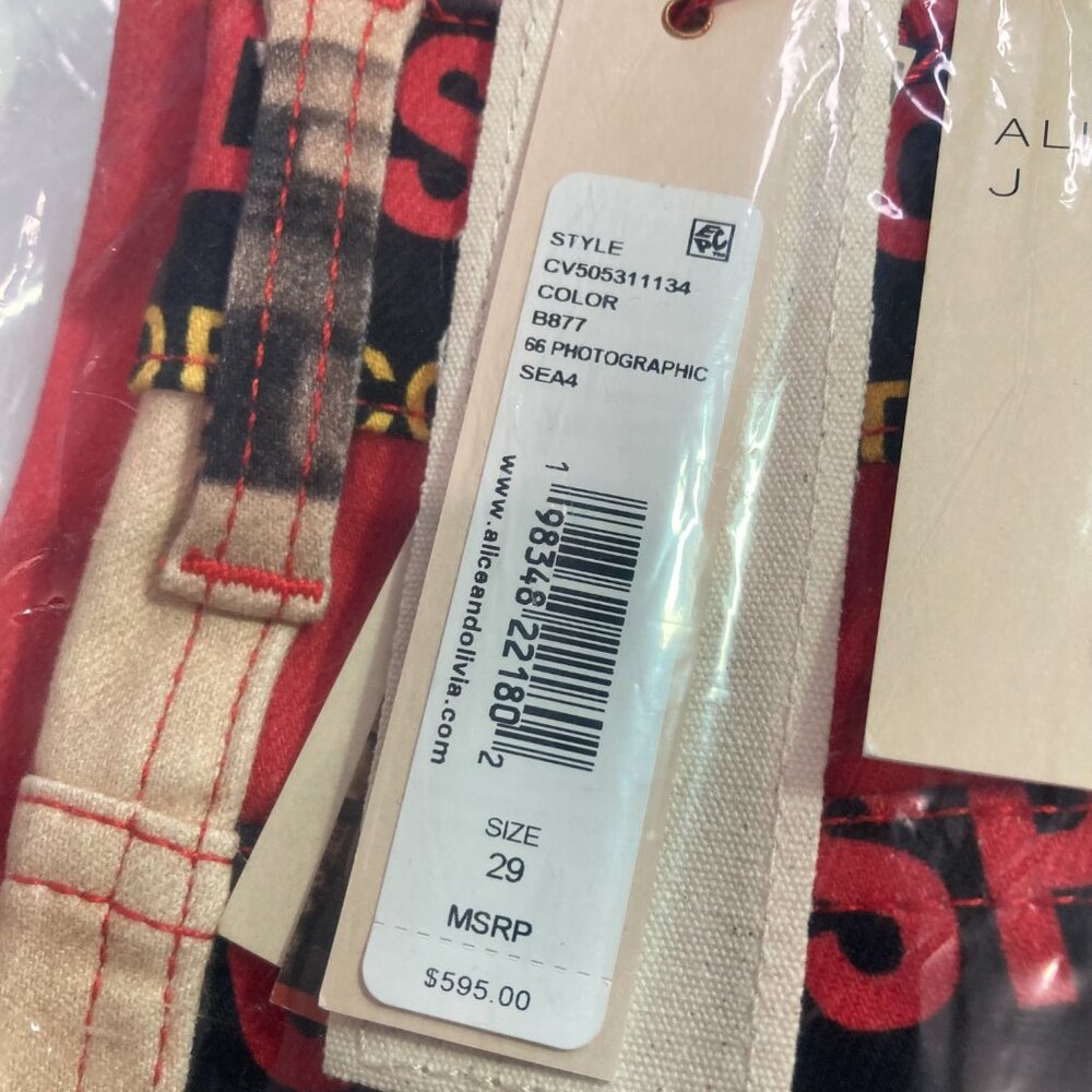 Alice + Olivia x Ford Bronco Wide Leg Graphic Pants Womens Sz 29 NWT - Picture 15 of 15